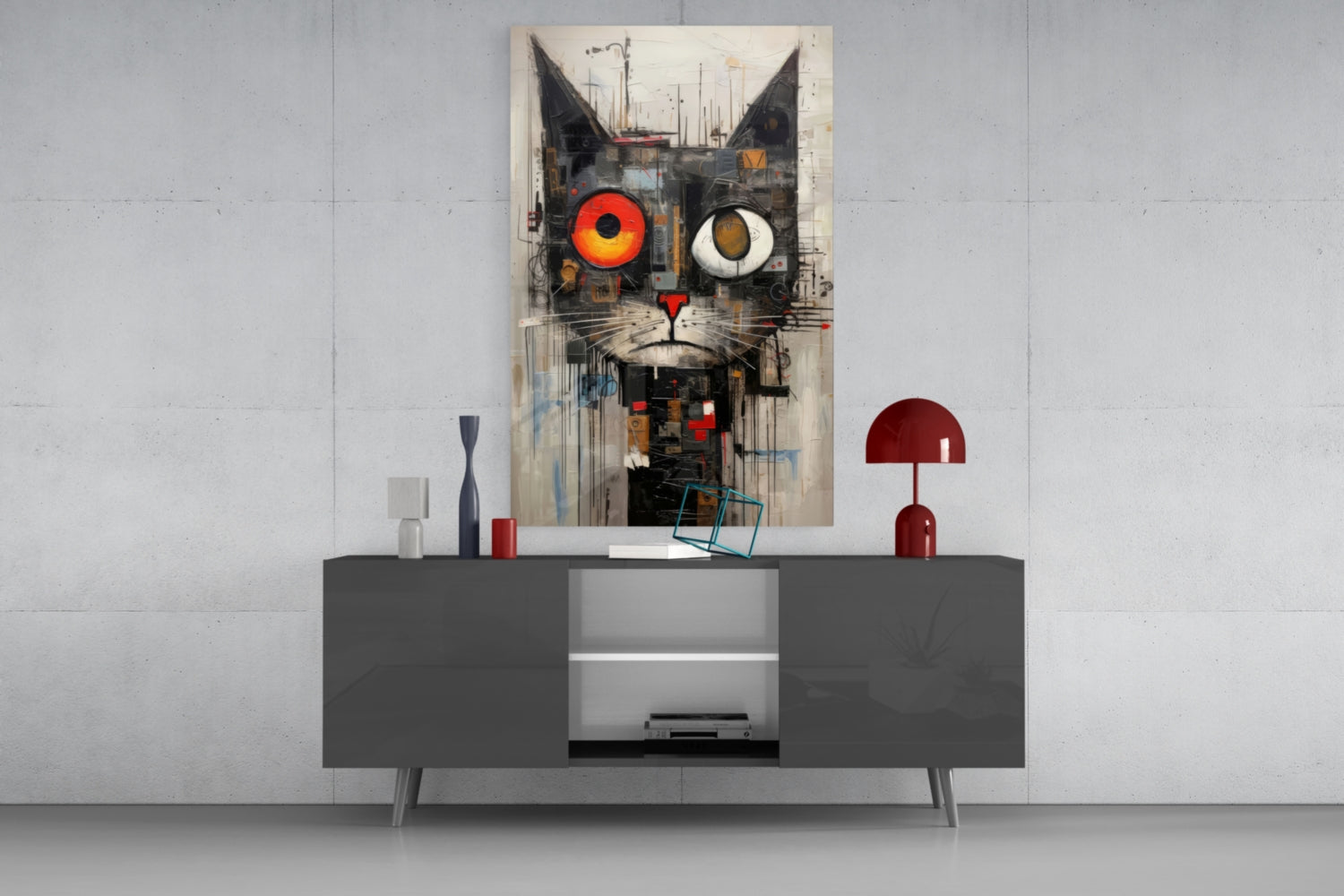 Cat Glass Wall Art.