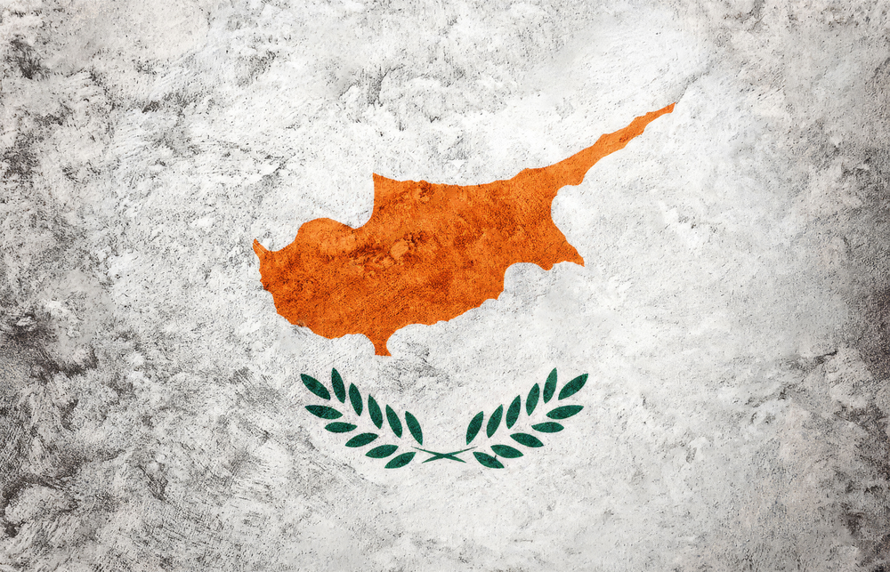 Cyprus Flag on Textured Stone Glass Wall Art