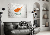 Albanian flag cinematic glass wall art in heritage-themed family room