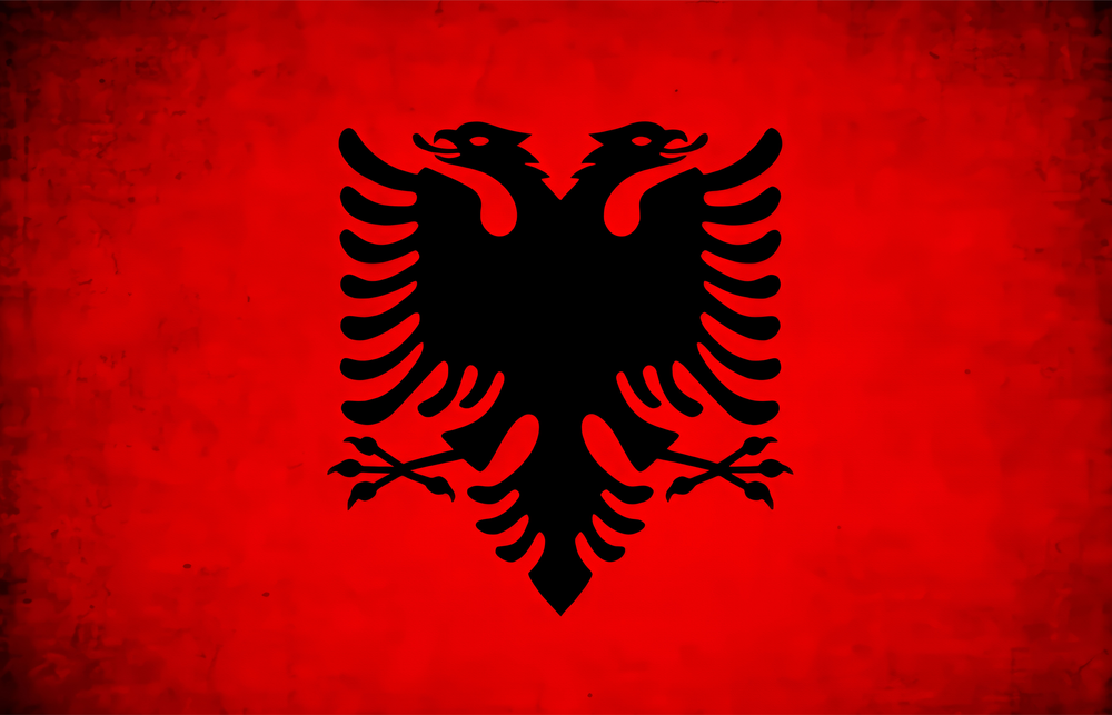 Albanian Eagle on Red Glass Wall Art
