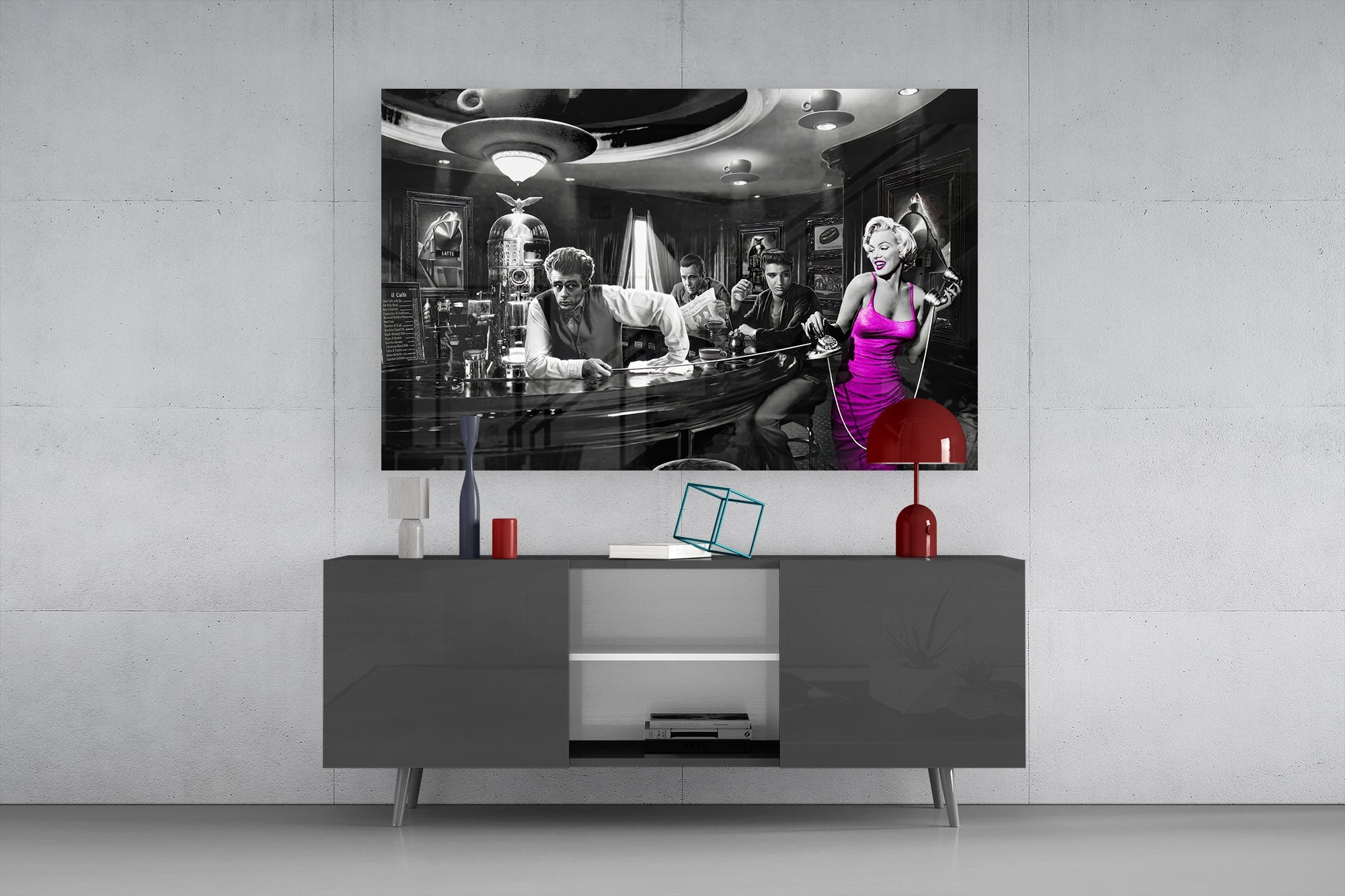 Hollywood Legends Cafe Glass Wall Art