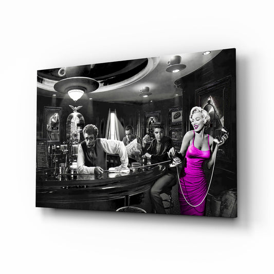 Hollywood Legends Cafe Glass Wall Art