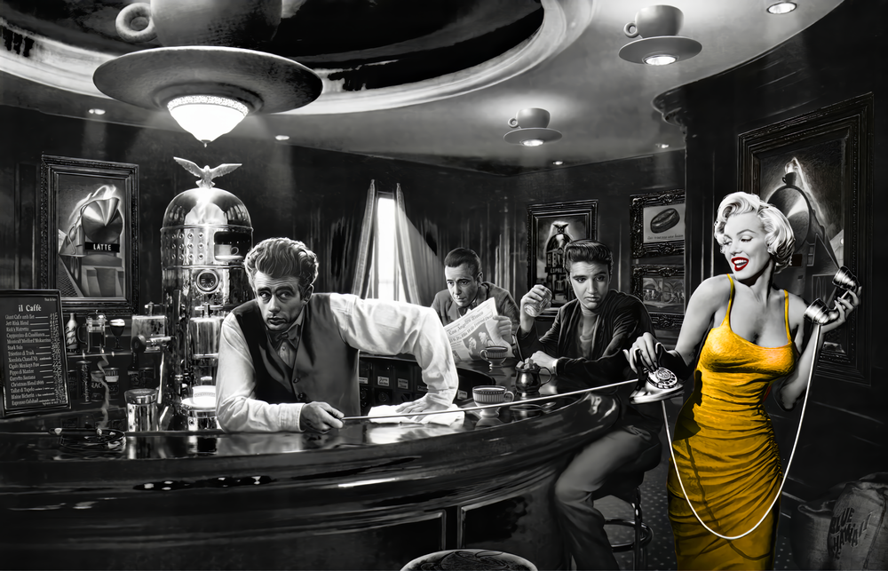 Classic Hollywood Noir Glass Wall Art