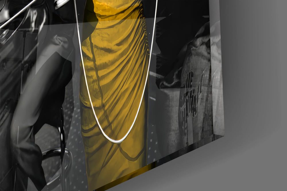 Stormtrooper LV cinematic glass wall art in streetwear-boutique entry