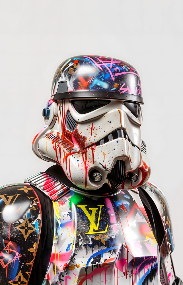 Urban Galactic Trooper Glass Wall Art