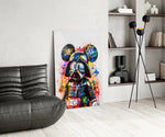 Vader splatter cinematic glass wall art over modern bar console