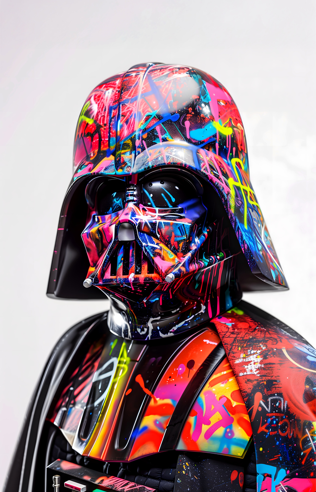 Vibrant Sith Graffiti Glass Wall Art