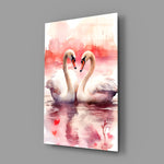 Romantic Valentine cinematic glass wall art in feminine-luxe boudoir