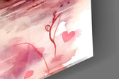 Heart-shaped swans cinematic glass wall art in wedding-ceremony venue