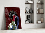 Pop-art kitchen cinematic glass wall art in private library reading nook