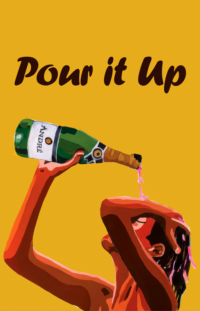Pour it Up Glass Wall Art