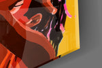 Champagne-pour woman cinematic glass wall art in feminine-luxe walk-in closet