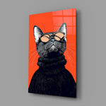 Pop fashion editorial cinematic glass wall art in creative-agency reception