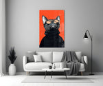 Streetwear illustration cinematic glass wall art in heritage stairwell