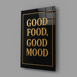 Luxe restaurant typography cinematic glass wall art in fine-dining restaurant entry