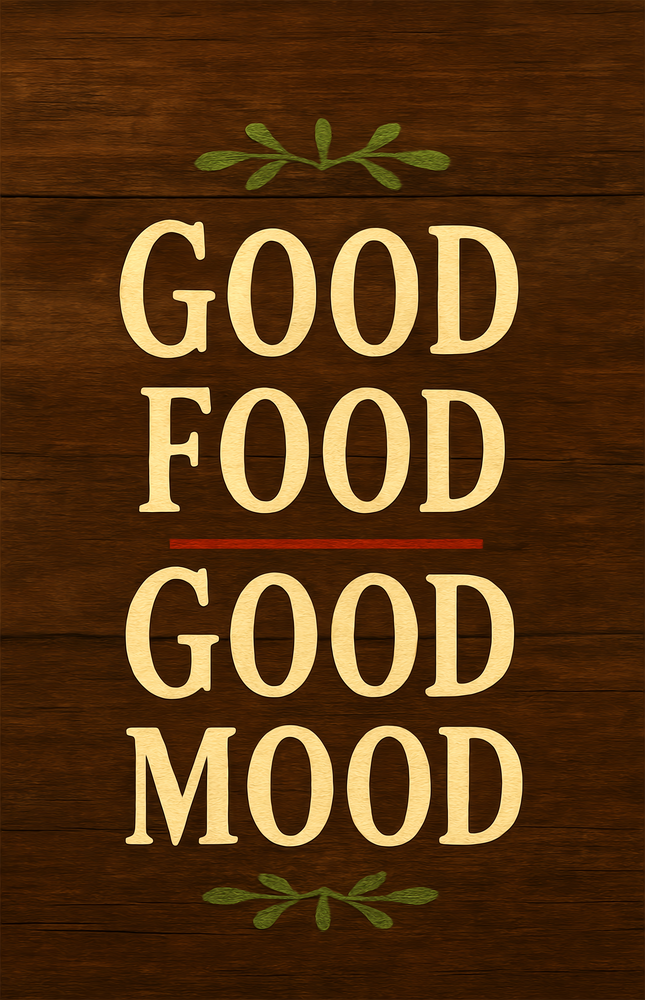 Good Food Good Mood Glass Wall Art