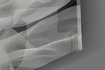 Tulle-veil muse cinematic glass wall art in wellness clinic