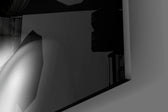 Anemone-mask muse cinematic glass wall art in wellness clinic