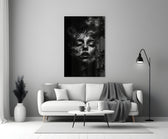 Symbolist Symbolism cinematic glass wall art in heritage stairwell