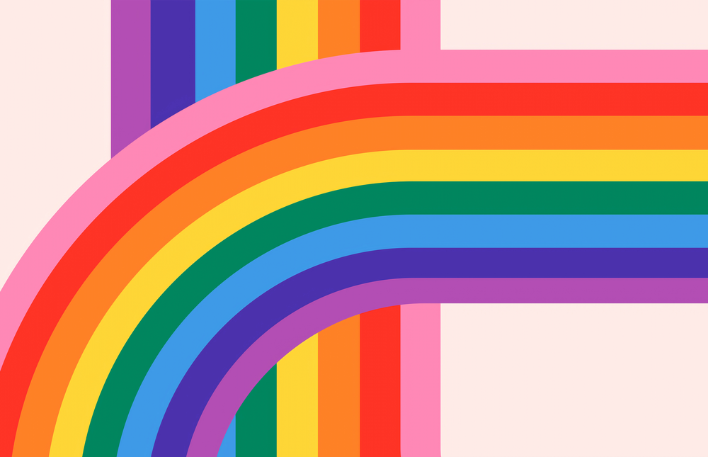 Colorful Rainbow Stripes Glass Wall Art
