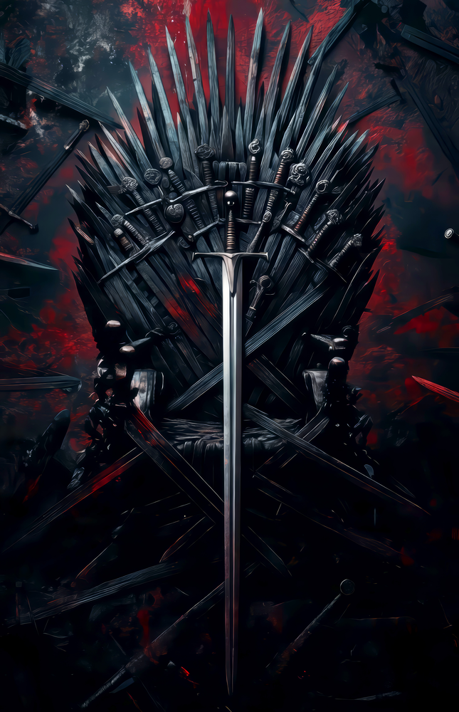 Dark Throne of Blades Glass Wall Art