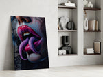 Salvador-Dalí surrealism cinematic glass wall art in private library reading nook