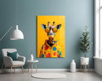 Tribute floral cinematic glass wall art in heritage living room