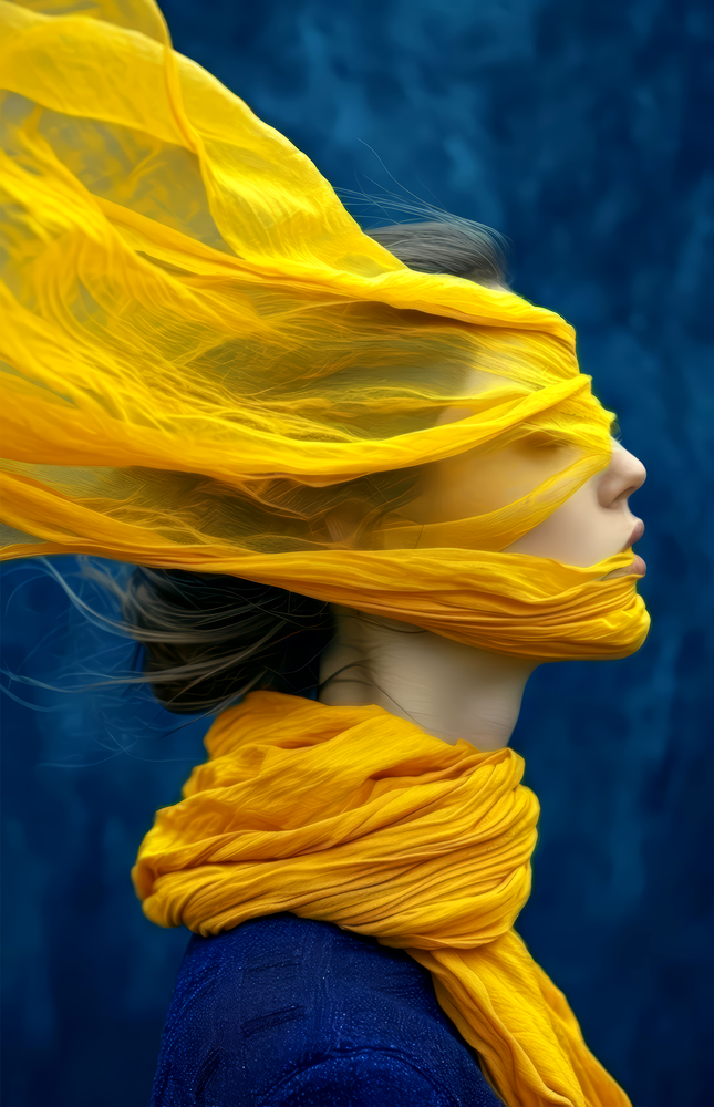 Ethereal Yellow Veil Glass Wall Art