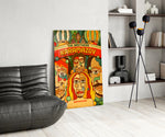 Onion-domed brothers cinematic glass wall art over modern dining sideboard