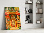 Literary poster cinematic glass wall art in private library reading nook