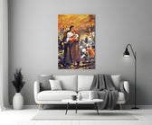 Soviet realism cinematic glass wall art in heritage stairwell