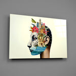 Magritte surreal conceptual cinematic glass wall art in creative-agency reception
