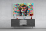 Forager-fantasy cinematic glass wall art in light-filled atelier