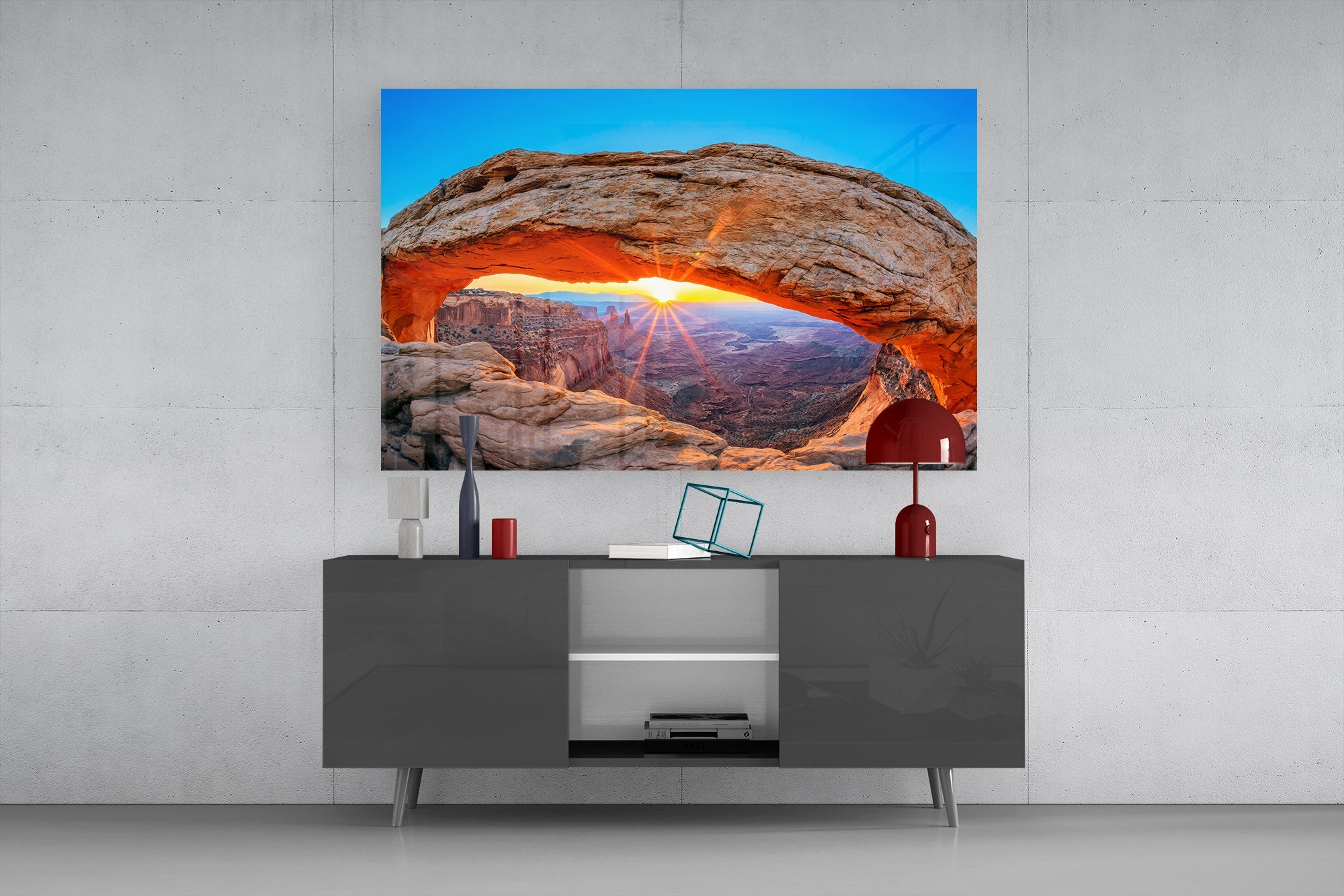 Radiant Mesa Arch Glass Wall Art