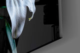 Luminous Midnight Lilies Glass Wall Art
