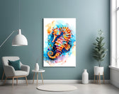 Audubon illustration cinematic glass wall art in wellness clinic reception