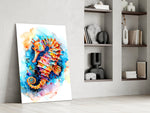 Marine portrait cinematic glass wall art in private library reading nook