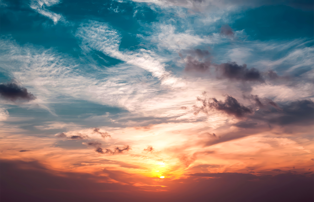 Fiery Twilight Horizon Glass Wall Art