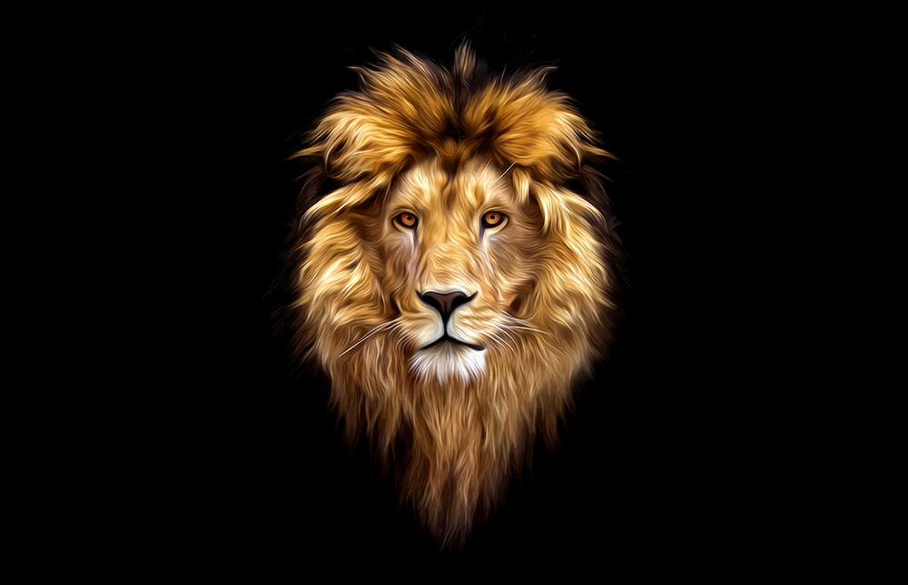 Majestic Golden Lion Glass Wall Art