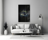 Cosmic romance cinematic glass wall art in heritage stairwell