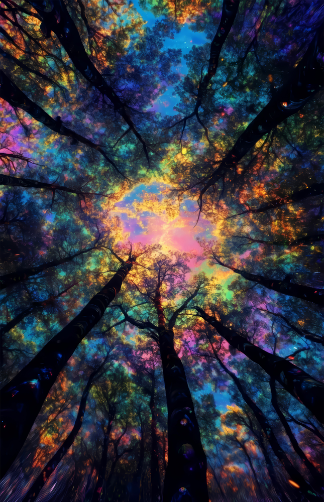 Forest Glow Glass Wall Art