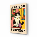 Judgmental Tuxedo Cat Glass Wall Art