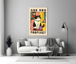 Andy-Warhol pop cinematic glass wall art in heritage stairwell