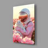 Interstellar Floral Embrace Glass Wall Art