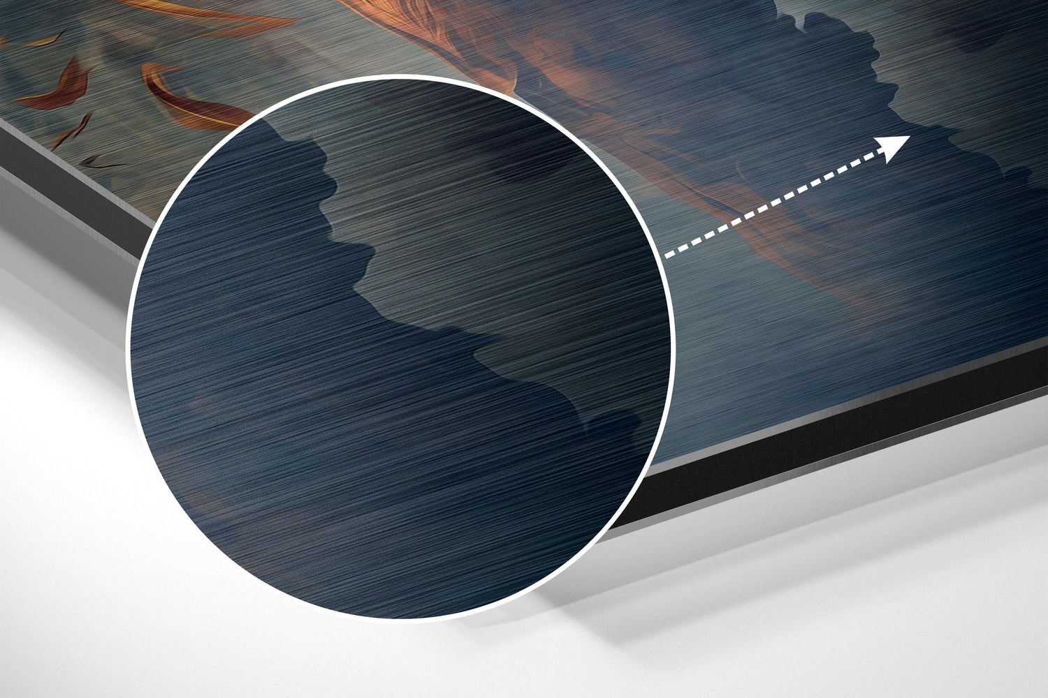 Tiger in Fire Brushed Aluminum Dibond Wall Art.