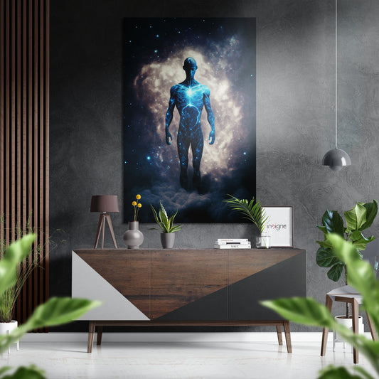 Man  Brushed Aluminum Dibond Wall Art.