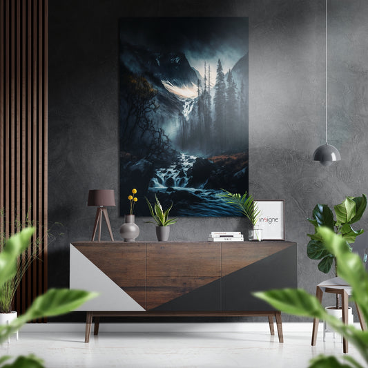 River Brushed Aluminum Dibond Wall Art.