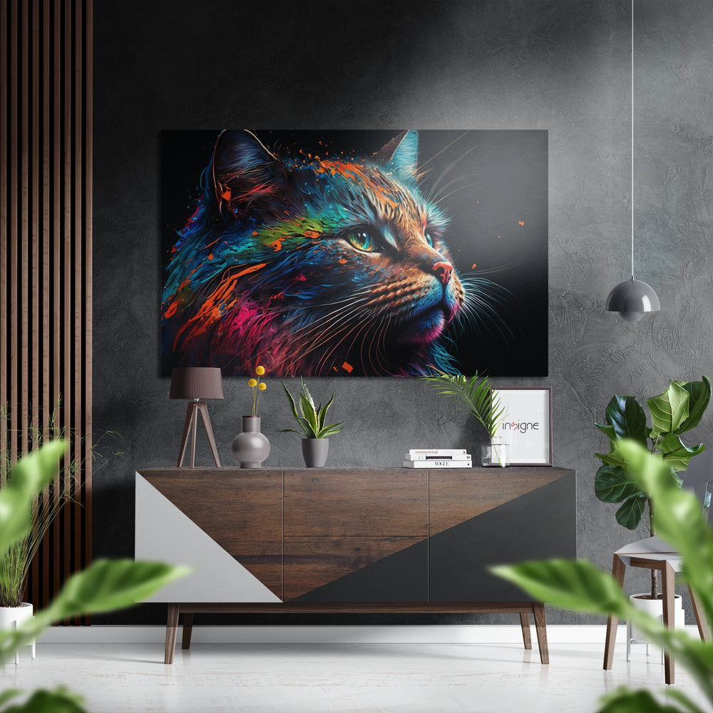 Cat Brushed Aluminum Dibond Wall Art.