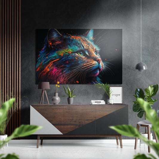 Cat Brushed Aluminum Dibond Wall Art.