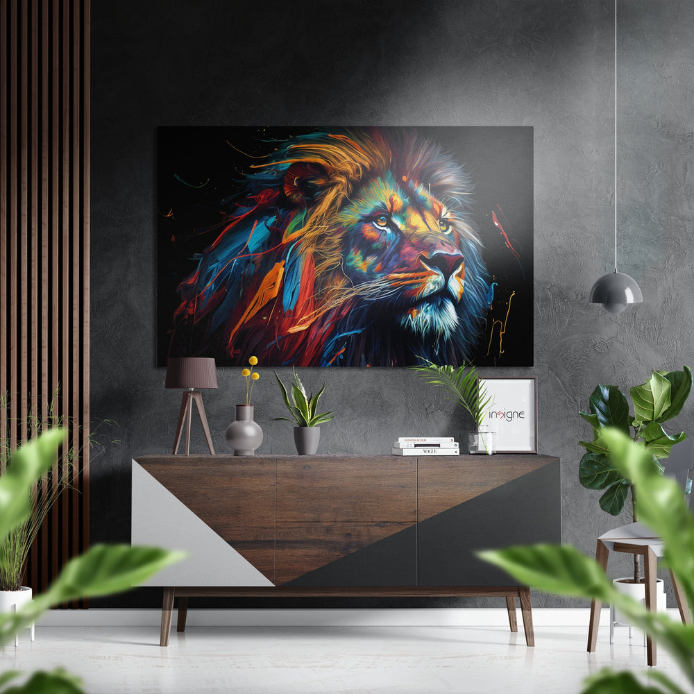 Lion Brushed Aluminum Dibond Wall Art.